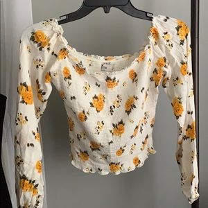 Floral Print Off the Shoulder Crop Top!